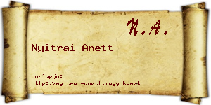 Nyitrai Anett névjegykártya